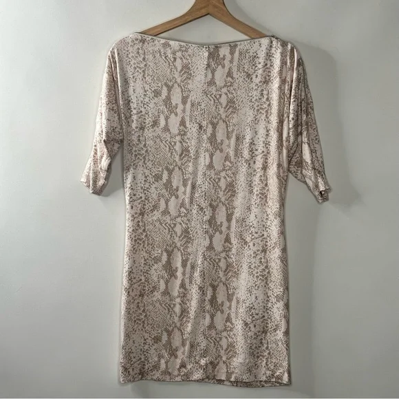 Armani Exchange Snake Skin Print Tunic Dress Zip Neckline - Picture 2 of 6